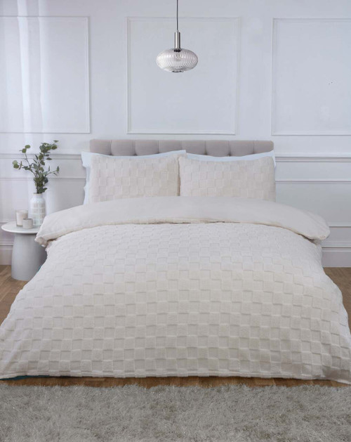Luxury Check Teddy Duvet Set