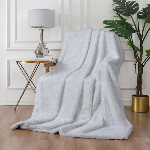 Shadow Faux Fur Throw Blanket