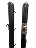 One pair of Spartan Titan Pro Round Surface Mount pickleball net posts with black powder coating One pair of Spartan Titan Pro Round Surface Mount pickleball net posts with black powder coating