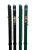 One pair of 54" long black Spartan Athletic Mfg. pickleball net posts and one pair of 54" long green Spartan Athletic Mfg. pickleball net posts.  The net posts include adjustable net post collars which ensure perfect net post and net height.