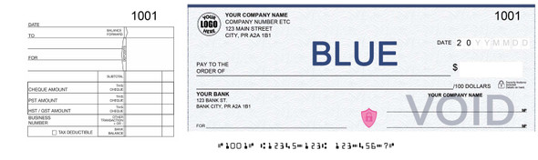Manual One-to-a-Page Business Cheques - High Security Features