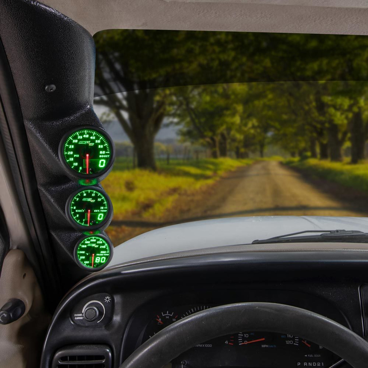 MaxTow | Green Double Vision™ Triple Gauge Package for 1998-2002