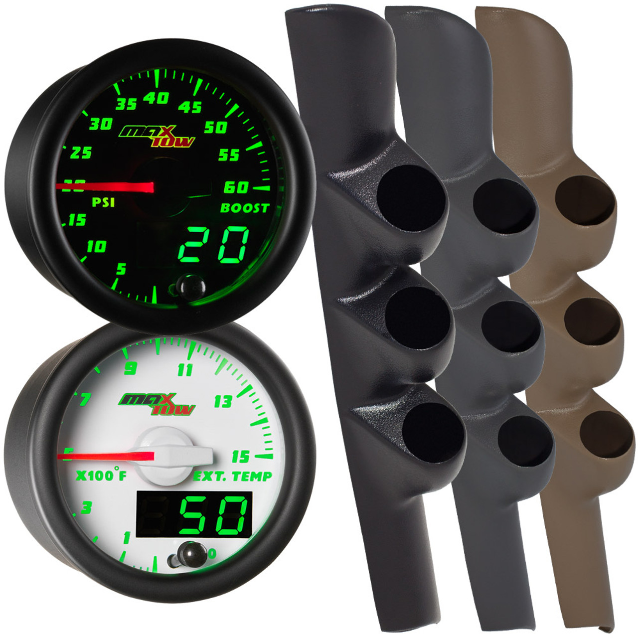  Digital Gauge Cluster Set, 12V 5 Gauge Set Instrument