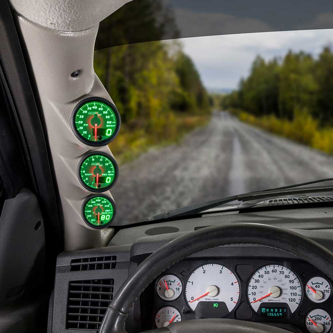 MaxTow | Green Double Vision™ Triple Gauge Package for 2003-2009