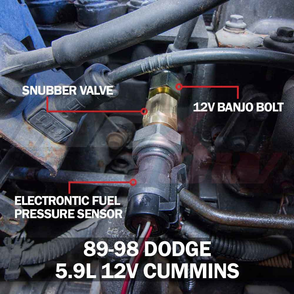 GlowShift Dodge Ram Banjo Bolt P-Pump Thread Adapter Fits 12v 12 Valve Cummins - Foto 8