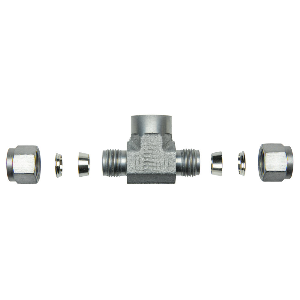 Kinugawa 1/8 PT To 4AN 3-Way Tee Adapter Fitting | With Plug | Oil Feed Pressure Sensor