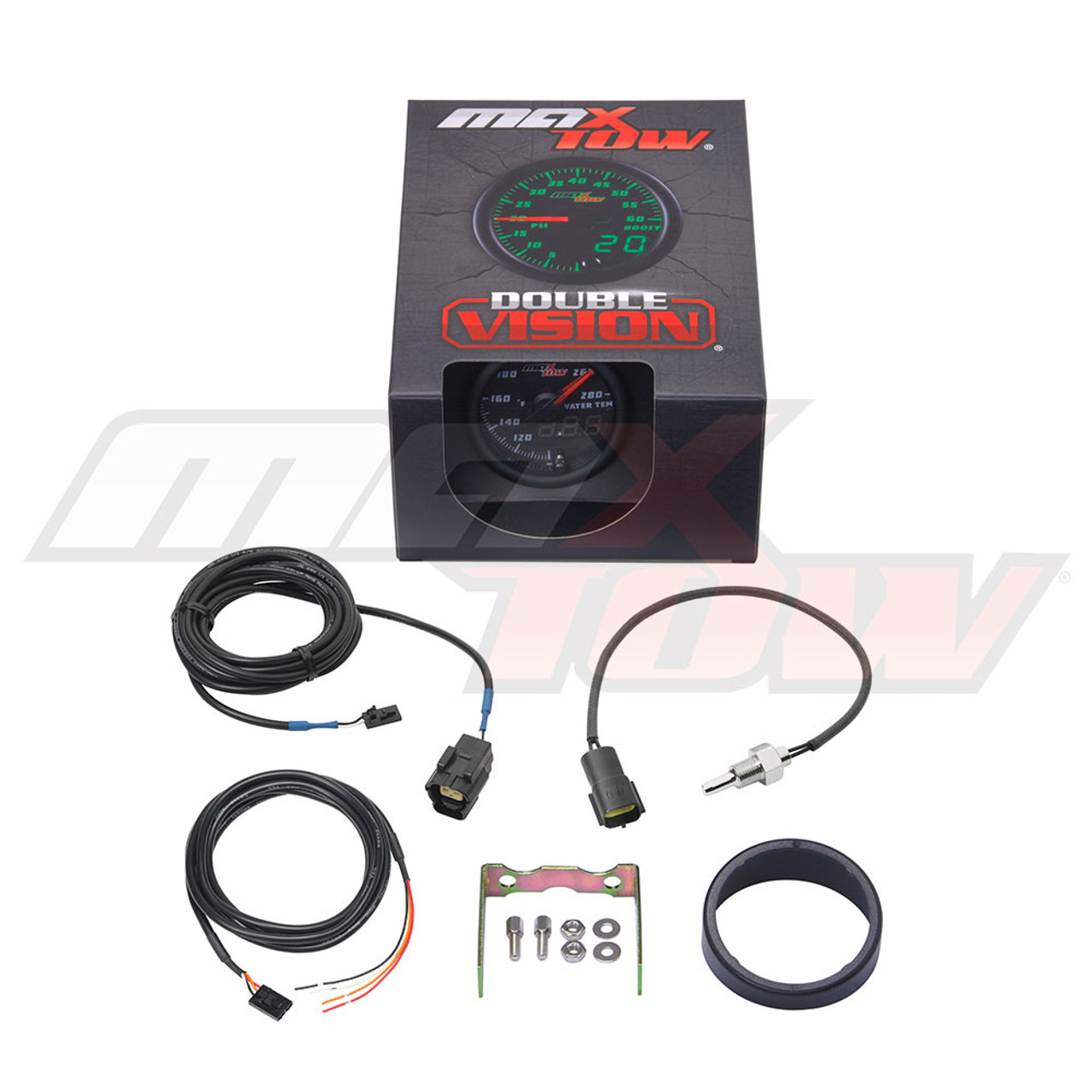 MaxTow  Black & Green Double Vision™ Water Temperature Gauge