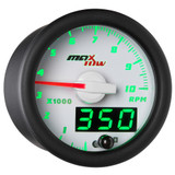 White MaxTow Double Vision 10,000 RPM Tachometer Gauge