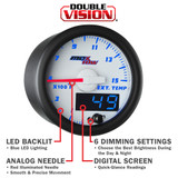 White & Blue MaxTow Gauge Features