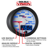 White & Blue MaxTow Gauge Features