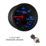 Black & Blue MaxTow 100 PSI Fuel Pressure Gauge with 1/8-27 NPT Electronic Pressure Sensor Black & Blue MaxTow 100 PSI Fuel Pressure Gauge with 1/8-27 NPT Electronic Pressure Sensor