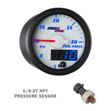 White & Blue MaxTow 100 PSI Fuel Pressure Gauge with 1/8-27 NPT Electronic Pressure Sensor White & Blue MaxTow 100 PSI Fuel Pressure Gauge with 1/8-27 NPT Electronic Pressure Sensor