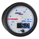 White & Blue MaxTow Double Vision 15 PSI Fuel Pressure Gauge White & Blue MaxTow Double Vision 15 PSI Fuel Pressure Gauge