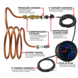MaxTow Exhaust Pressure Gauge Parts & Wiring Schematic MaxTow Exhaust Pressure Gauge Parts & Wiring Schematic