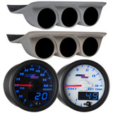 Blue MaxTow Triple Under Dashboard Gauge Package for 1999-2004 Ford Super Duty Power Stroke Blue MaxTow Triple Under Dashboard Gauge Package for 1999-2004 Ford Super Duty Power Stroke