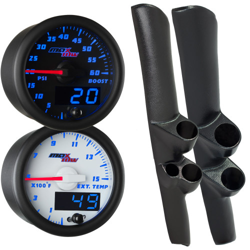 98-02 Dodge Ram Cummins Full Size Dual Blue MaxTow Custom Gauge Package