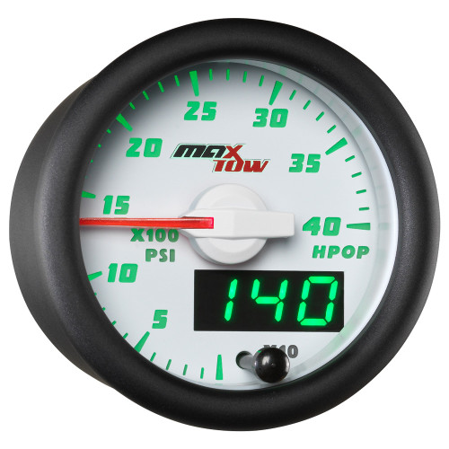 White & Green MaxTow High Pressure Oil Pressure HPOP Gauge