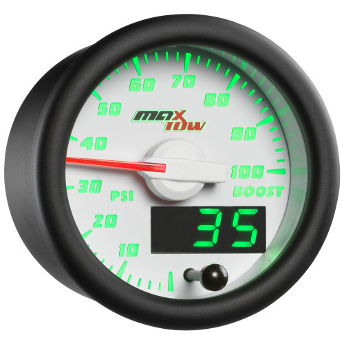 White MaxTow Double Vision 100 PSI Diesel Boost Gauge