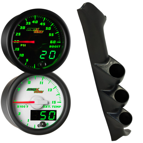 Green MaxTow Triple Gauge Package for 1997-2002 Ford F-150