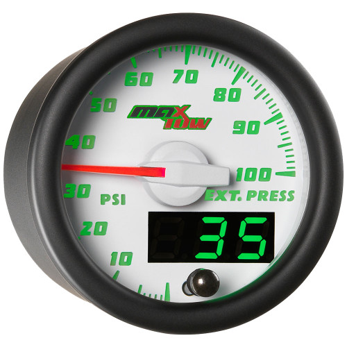 White MaxTow Double Vision 60 PSI Diesel Boost Gauge