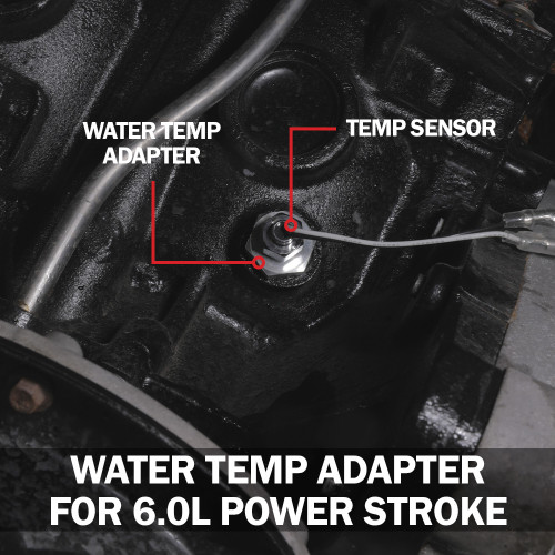 Water Temperature Sensor Adapter Installed to a Ford 6.0L Power Stroke
