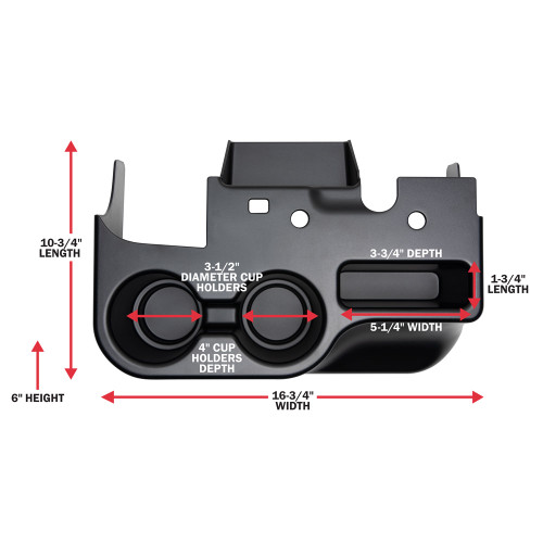 Cup Holder Dimensions for 1999-2001 Ford Super Duty Power Stroke