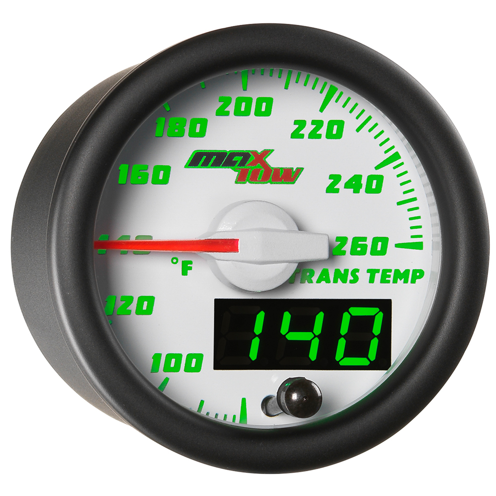 White MaxTow Double Vision Transmission Temperature Gauge White MaxTow Double Vision Transmission Temperature Gauge