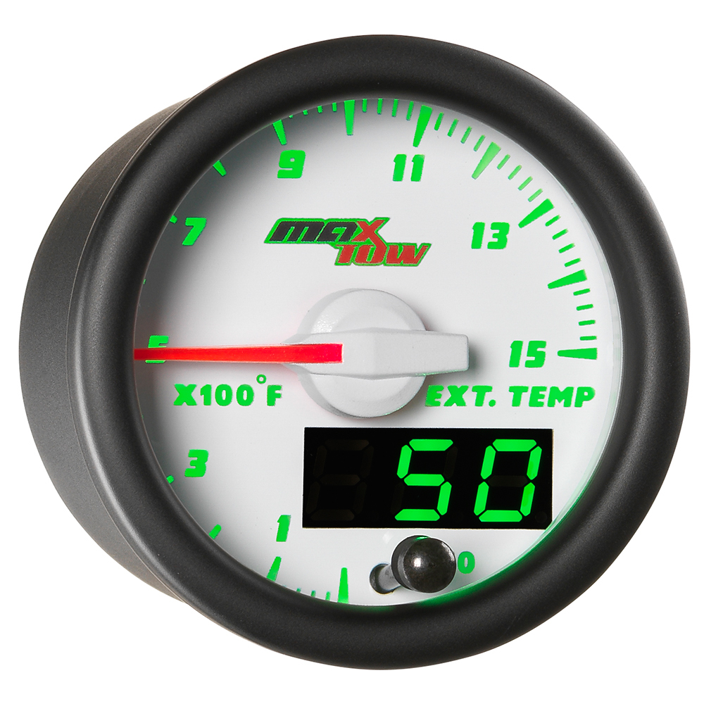 White MaxTow Double Vision 1500 F Pyrometer / EGT Gauge