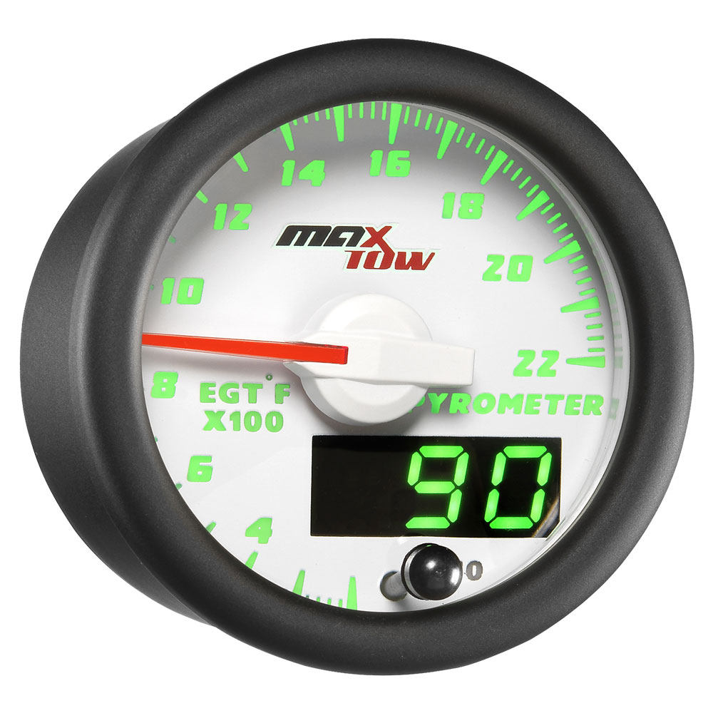 White MaxTow Double Vision 2200 F Exhaust Gas Temperature Gauge White MaxTow Double Vision 2200 F Exhaust Gas Temperature Gauge