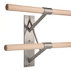 Cabriole Double - Double Wall Mounted Barre Bracket - Closed saddle - Silver Cabriole Double - Double Wall Mounted Barre Bracket - Closed saddle - Silver