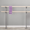 Frappé Double Floor Mounted Barre Brackets - SILVER - Wood Barre Sold Separately