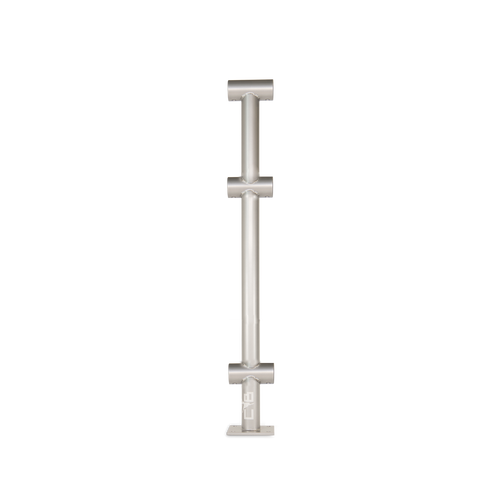 Classix Fit - Triple Floor Mounted Ballet Barre Bracket - Silver