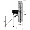Hurricane Pro Commercial Grade Oscillating Wall Mount Fan (30 Inch) (736490) UPC 849969025804