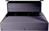 Fohse O6i Cobra greenhouse LED grow light in gray metal, viewed from below showing slim profile.