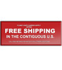Red rectangular banner with white text stating "FREE SHIPPING IN THE CONTIGUOUS U.S.