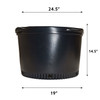 The HC Companies Squat Thermoformed Black Plastic Round Pots (20 gallons) in Bulk (2)