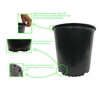 The Harvest Company Round Black Plastic Nursery Pots (2 Gallon) in Bulk (3)