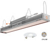 PHOTOBIO TX2 LED grow light with hanging brackets, power cord, and plug diagram.