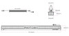 Technical drawing of PHOTOBIO TX2 LED light with dimensional measurements in millimeters and inches from multiple angles.
