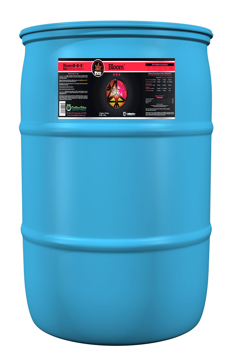 Bloom (55 gallons) is phosphorus for improving flower production, as well as to encourage the plant to shift its hormonal signals from vegetative to flowering.