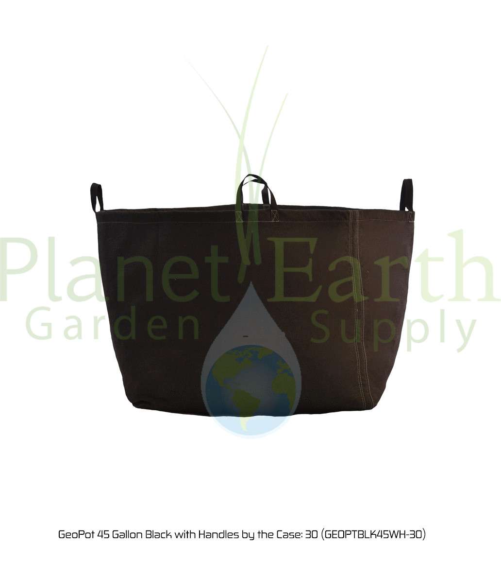 GeoPot 45 Gallon Black with Handles by the Case: 30 (GEOPTBLK45WH-30)