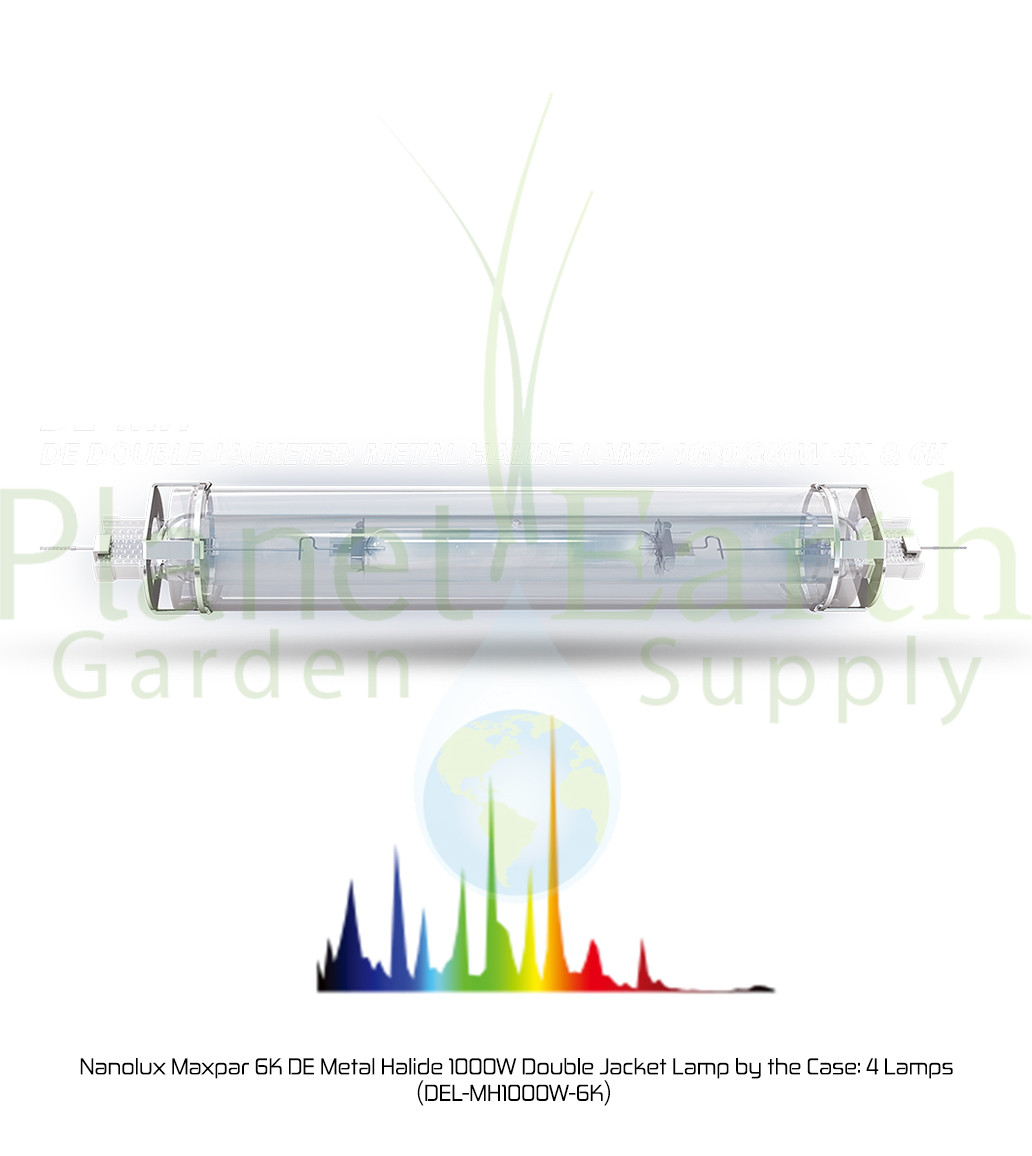 Nanolux Maxpar 6K DE Metal Halide 1000W Double Jacket Lamp by the Case: 4 Lamps (DEL-MH1000W-6K) 