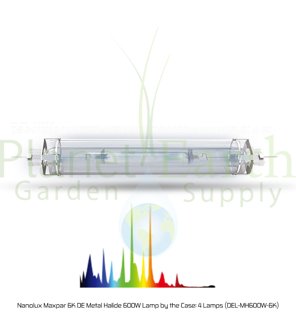 739027522614	Nanolux Maxpar 6K DE Metal Halide 600W Lamp by the Case: 4 Lamps (DEL-MH600W-6K)