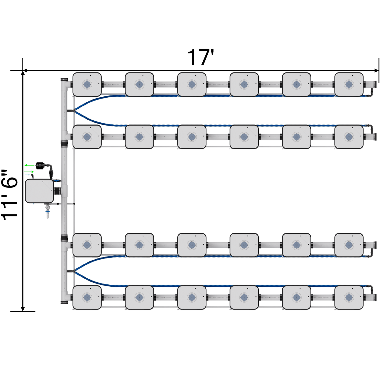Current Culture Under Current XL13, RDWC System, 24-Site, 4-Rows (3)