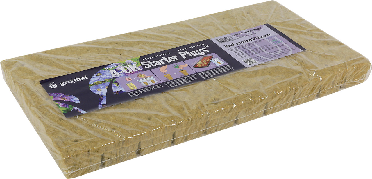 Grodan A-OK Starter Plugs, 50/40, (2 inches x 2 inches cubes) sheets of 50 Wrapped in Bulk (713030) UPC 8718232103759 (2)