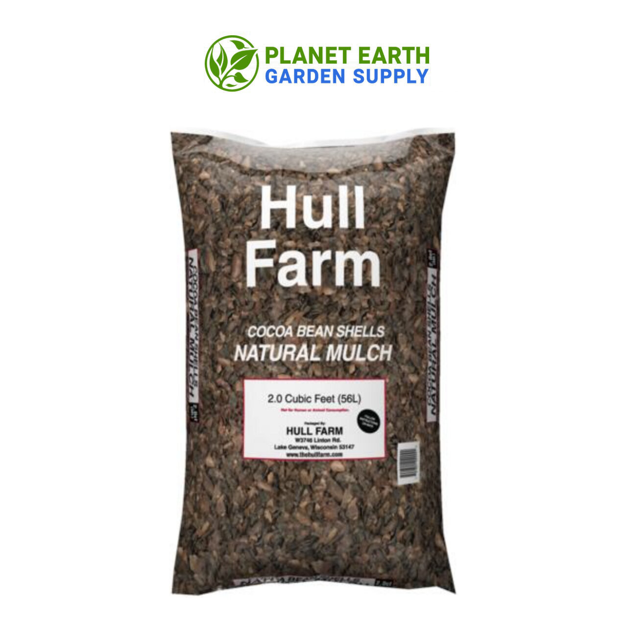Natural brown cocoa bean shell mulch for moisture conservation and decorative garden bed coverage.
