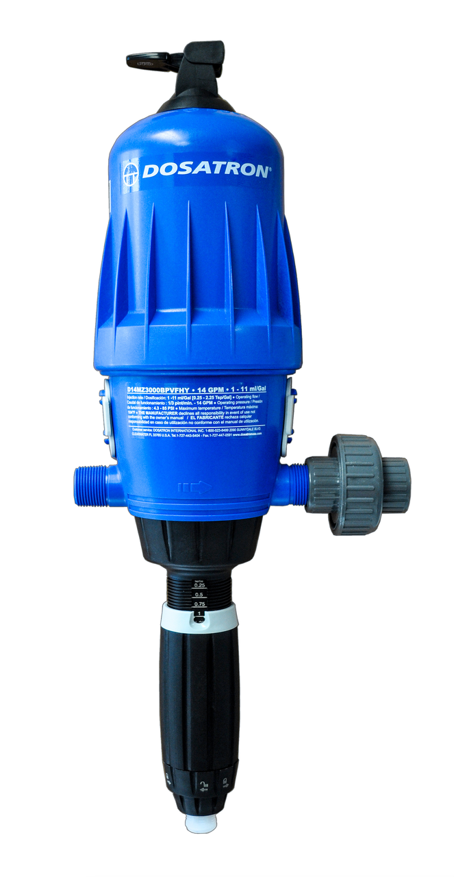Dosatron Water Powered Doser 14 GPM 1:3000 to 1:333 (3/4 inch) AFLAS (709200) UPC 850019843309