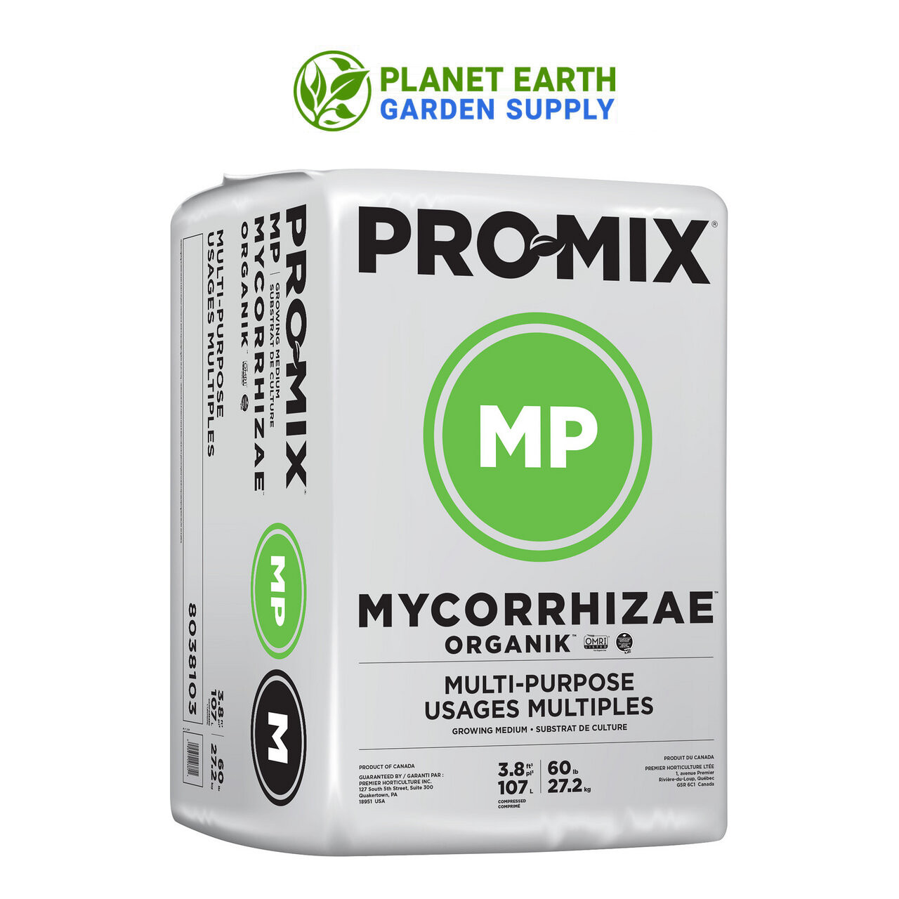 PRO-MIX MP Organik peat, coir, and perlite growing medium for herbs and vegetable transplants.