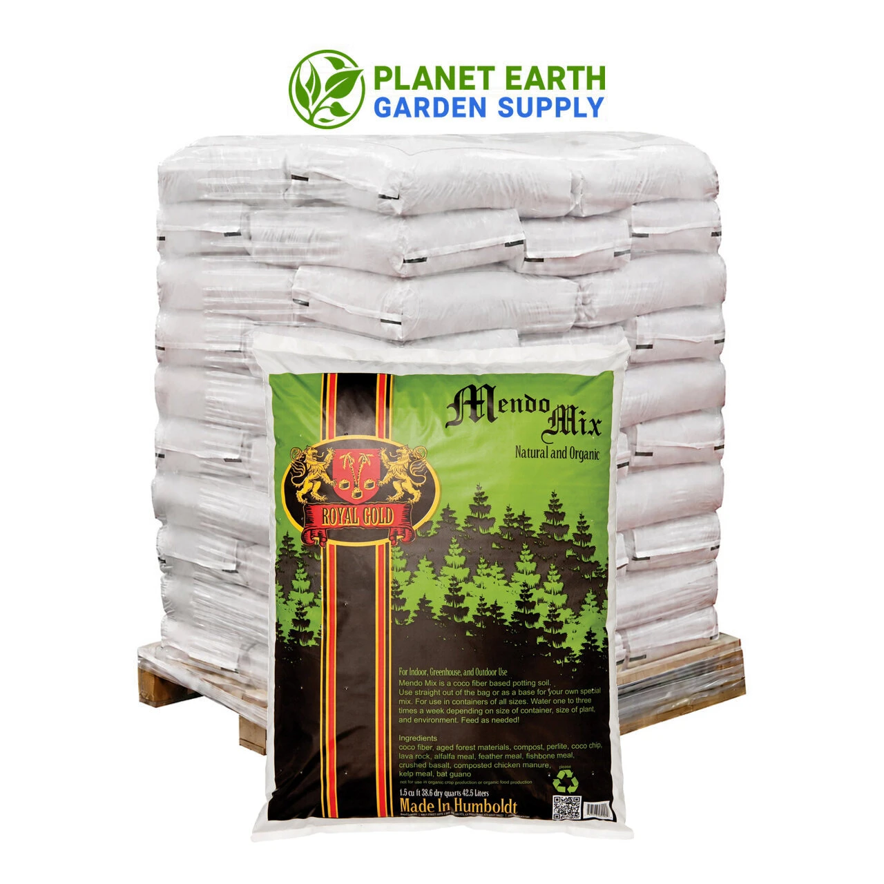 Twenty pallets of Royal Gold Mendo Mix with 60 bags on each pallet.