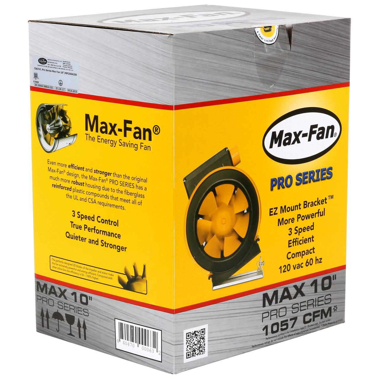 Can-Fan Max Fan Pro Series 10 inches (1057 CFM) in Bulk (736747) UPC 840470000632 (3)